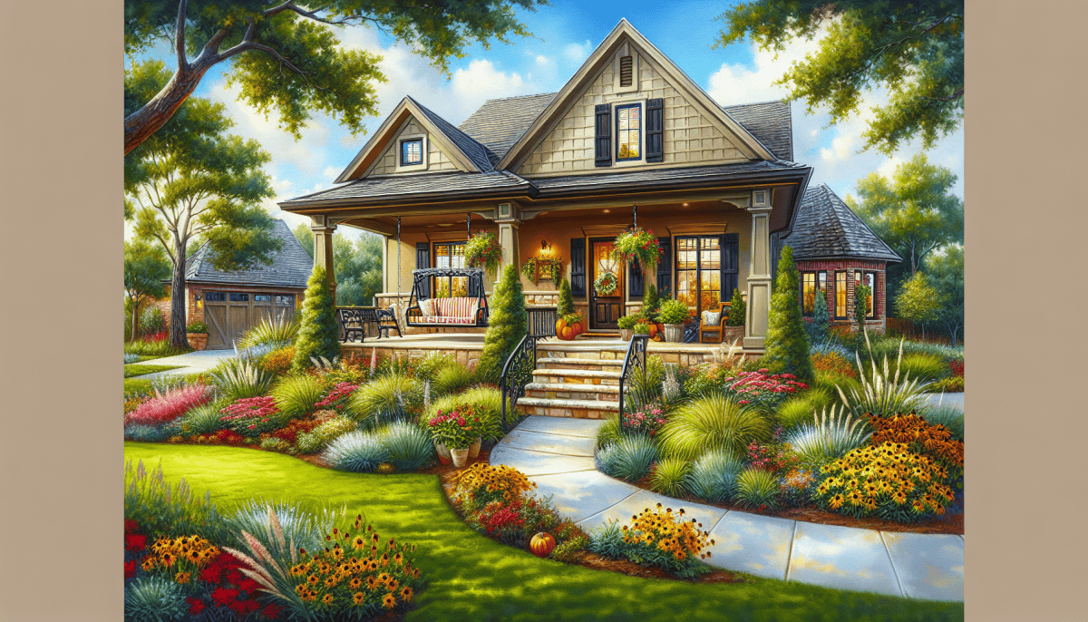 A beautiful home with a well-maintained lawn and vibrant landscaping, showcasing exceptional curb appeal in Oklahoma